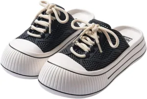 Cute Thick Sole Slippers Women Slide-On Clogs EVA 1.6" Y2K Platform Height Increase Run Small Outdoor Travel Beach Sandals