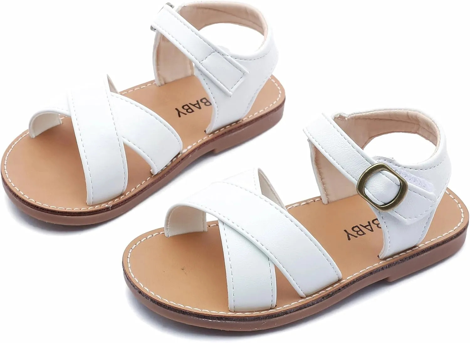 DADAWEN Girl's Summer Water Sandals Strappy Comfort Soft Flat Sandal (Toddler/Little Kid)