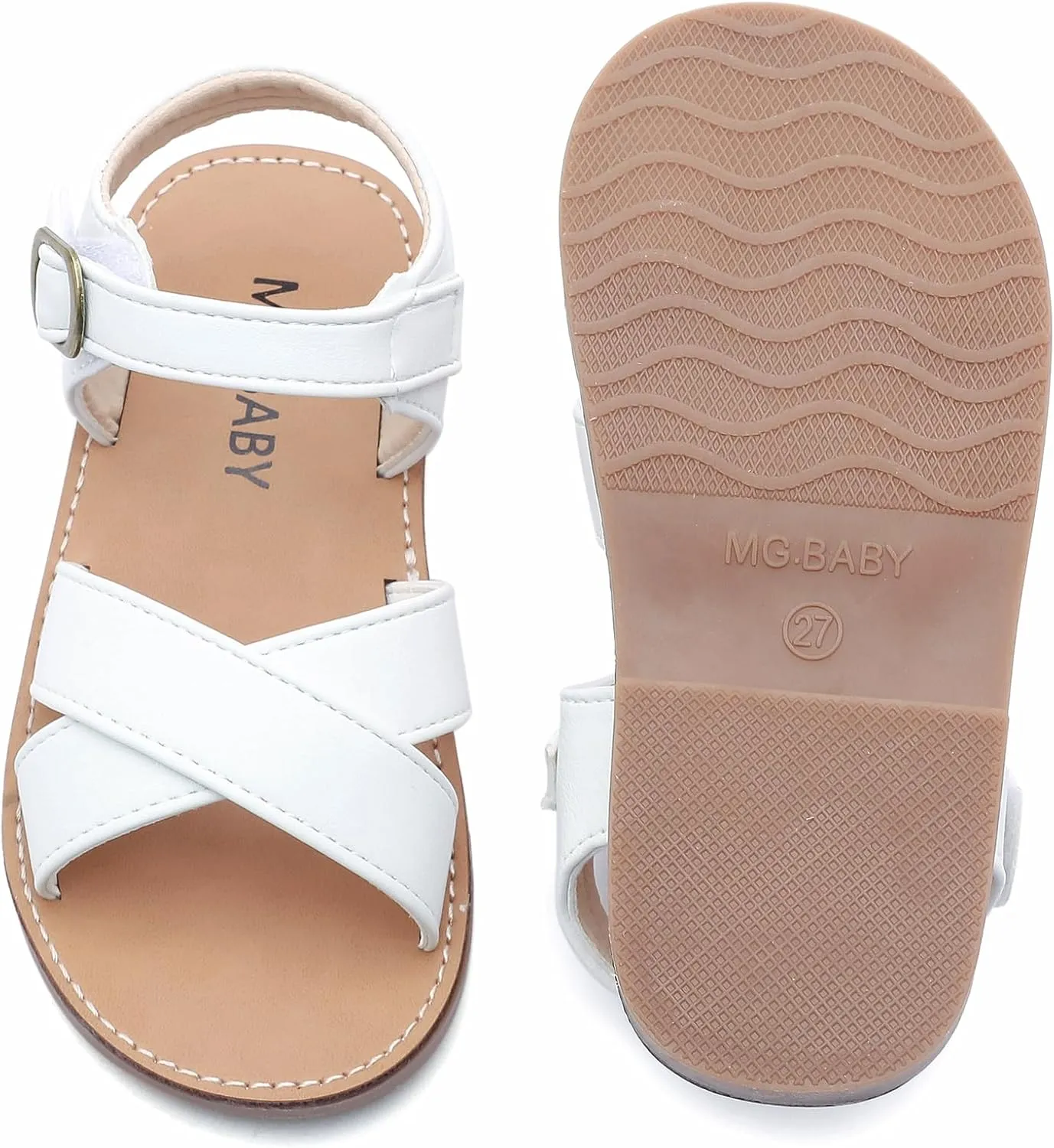 DADAWEN Girl's Summer Water Sandals Strappy Comfort Soft Flat Sandal (Toddler/Little Kid)