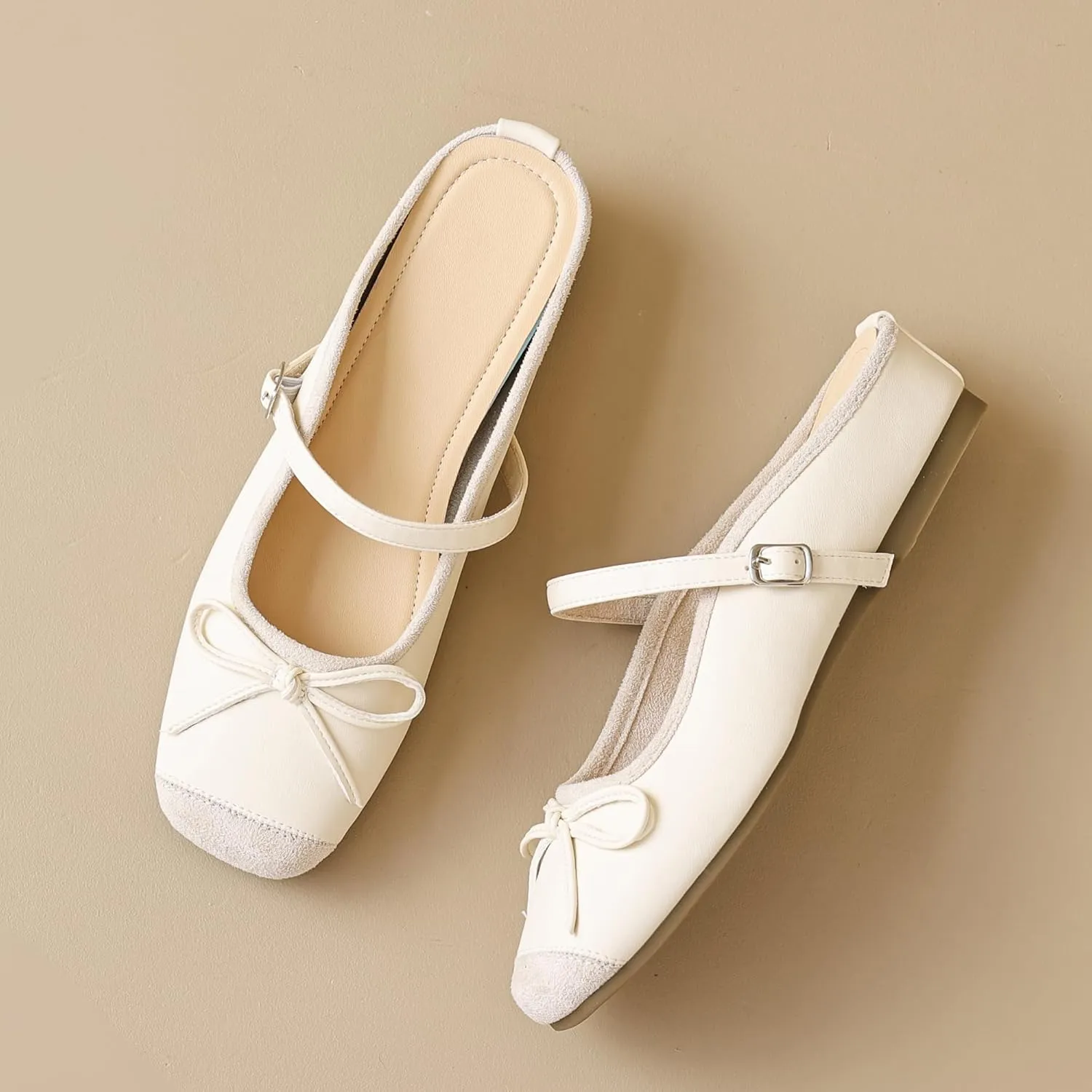 Dear Time Women's Comfortable Ballet Flats Slip-on Flats Office Work Shoes Low Wedge Arch Support Casual Shoes