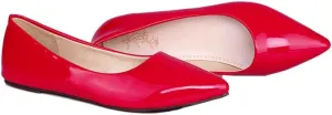 Dear Time Women's Pointy Toe Slip On Candy Color Comfortable Ballets Flats,PU Leather Brief Casual Wedding Flats for Party/Cosplay