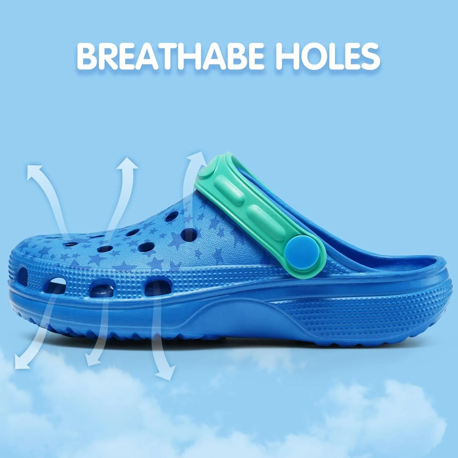 Dodow Kids Girls Clogs Garden Sandals Boys Classic Closed Toe Shoes Slides Toddler Slip on Water Shower Beach Pool Slippers