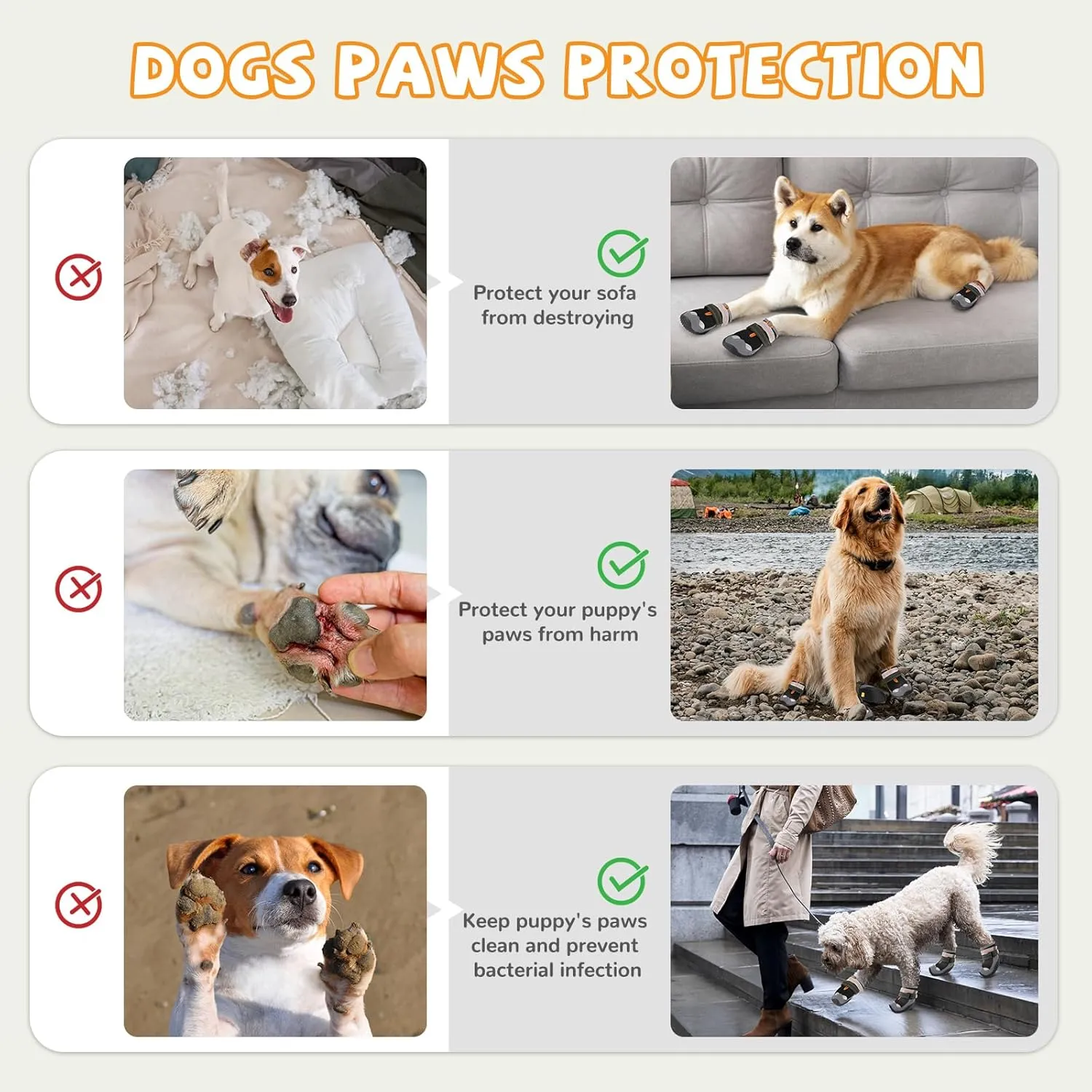 Dog Shoes for Large Small Medium Dogs, Dog Boots & Paw Protectors to Prevent Licking, Dog Booties with Reflective for Hiking, Summer Outdoor Hot Pavement, Winter Snow, Hardwood Floors Size 2