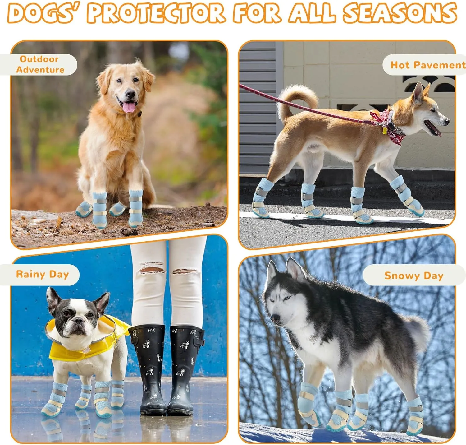 Dog Shoes for Medium Large Size Dogs, Breathable Dog Shoe for Hot Pavement, Dog Booties and Paw Protectors to Prevent Licking, Anti-Slip Dog Boots with Reflective for Summer, Hiking, Snow (Size 2)