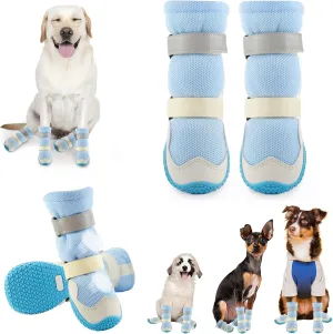 Dog Shoes for Medium Large Size Dogs, Breathable Dog Shoe for Hot Pavement, Dog Booties and Paw Protectors to Prevent Licking, Anti-Slip Dog Boots with Reflective for Summer, Hiking, Snow (Size 2)