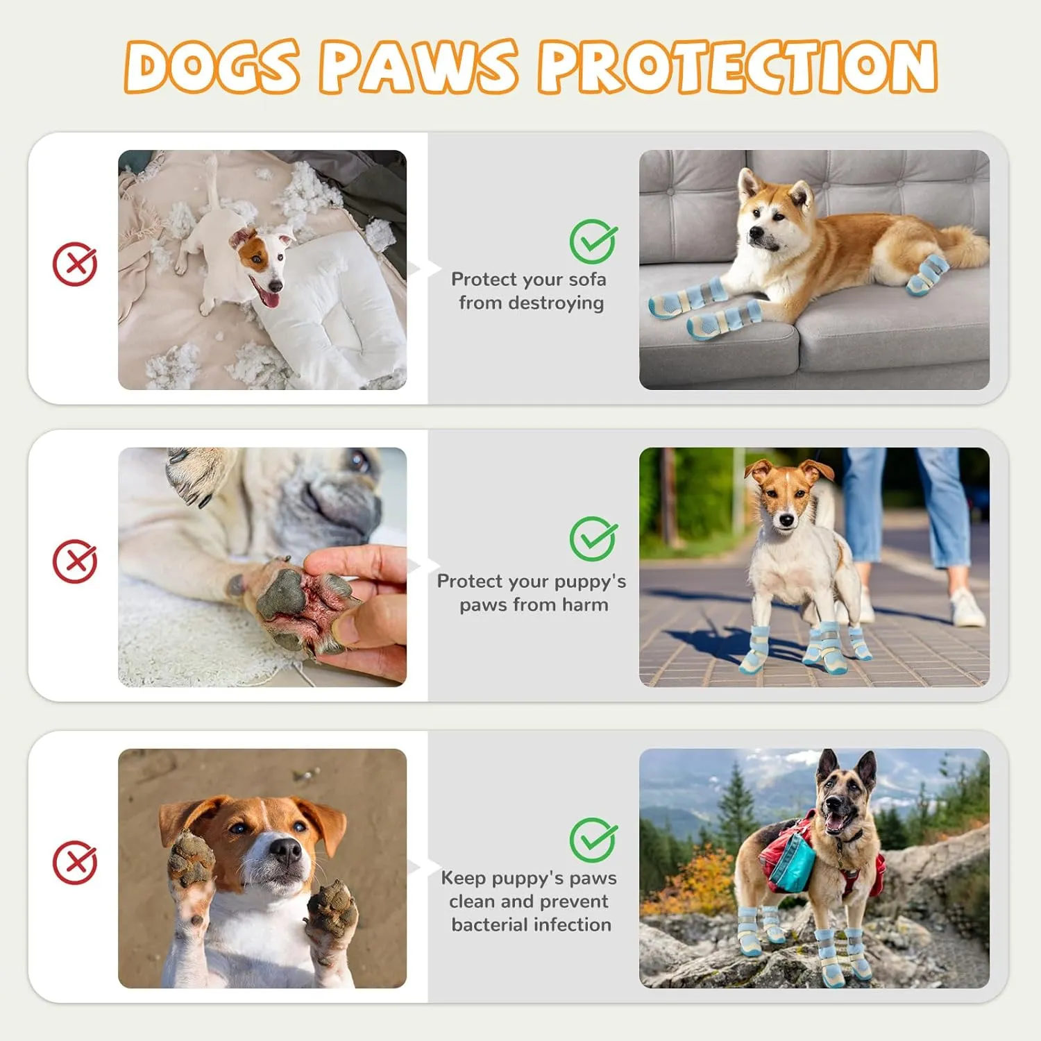 Dog Shoes for Medium Large Size Dogs, Breathable Dog Shoe for Hot Pavement, Dog Booties and Paw Protectors to Prevent Licking, Anti-Slip Dog Boots with Reflective for Summer, Hiking, Snow (Size 2)