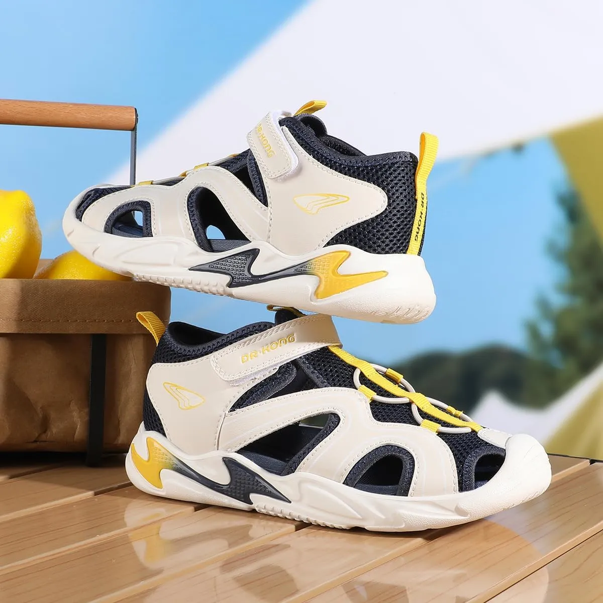 Dr Kong Boys Girls Sandals Summer Kids Sports Sandals Closed Toe Lightweight Athletic Hiking Outdoor (Little Kid)