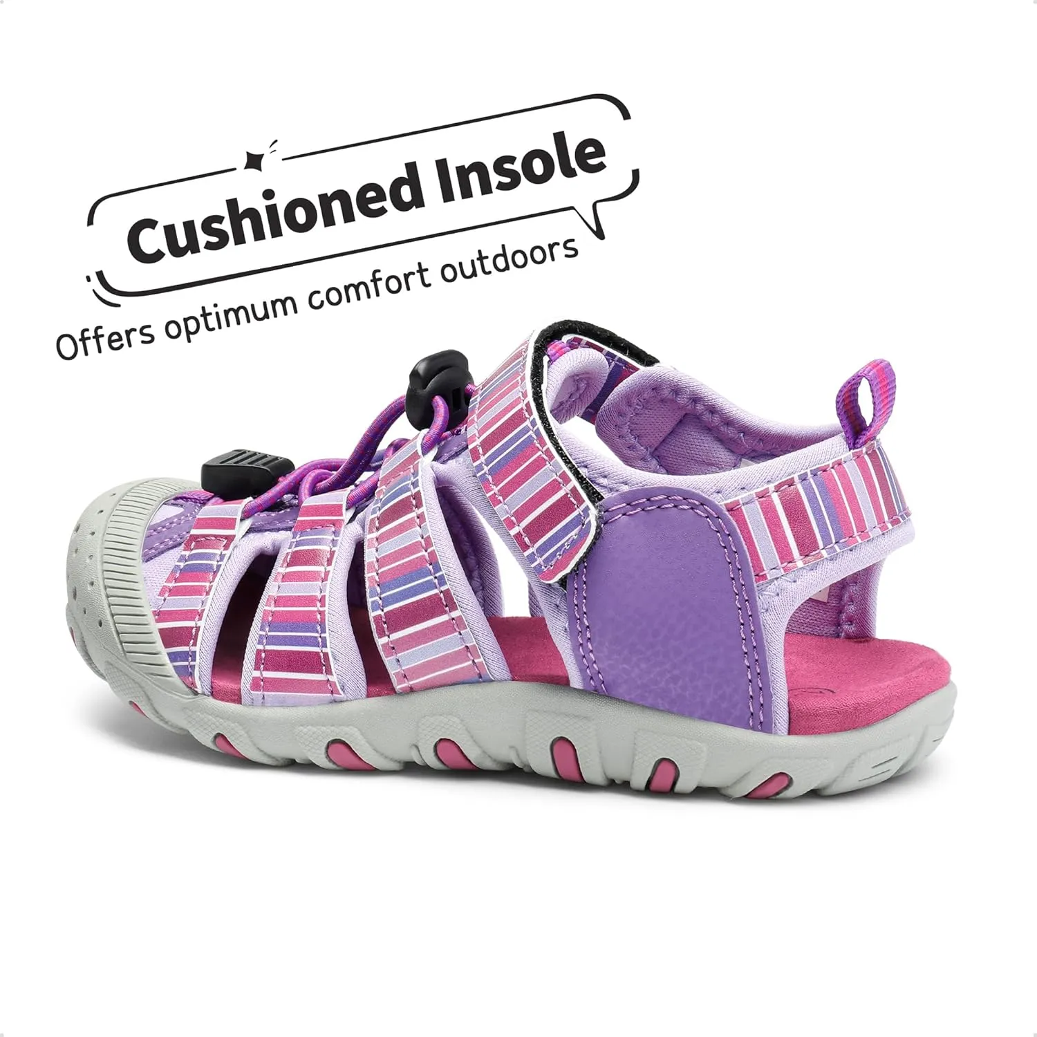 DREAM PAIRS Boys Girls Closed-Toe Outdoor Summer Sport Sandals for Little/Big Kid