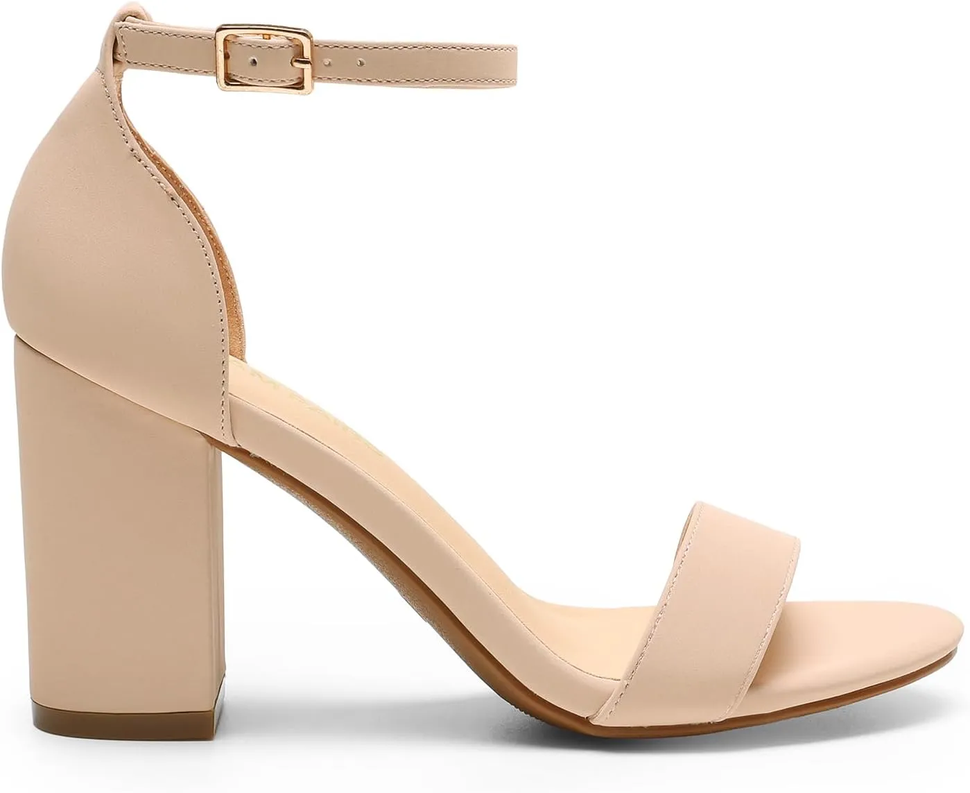 DREAM PAIRS Heels for Women Chunky Block Heel Open Toe Ankle Strap 3.5 Inch Heeled Sandals for Party Date Wedding