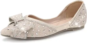 Dressy Flats Shoes for Women Comfortable Wedding Flats Rhinestone Fancy Ballet Flats Pointy Toe Flats