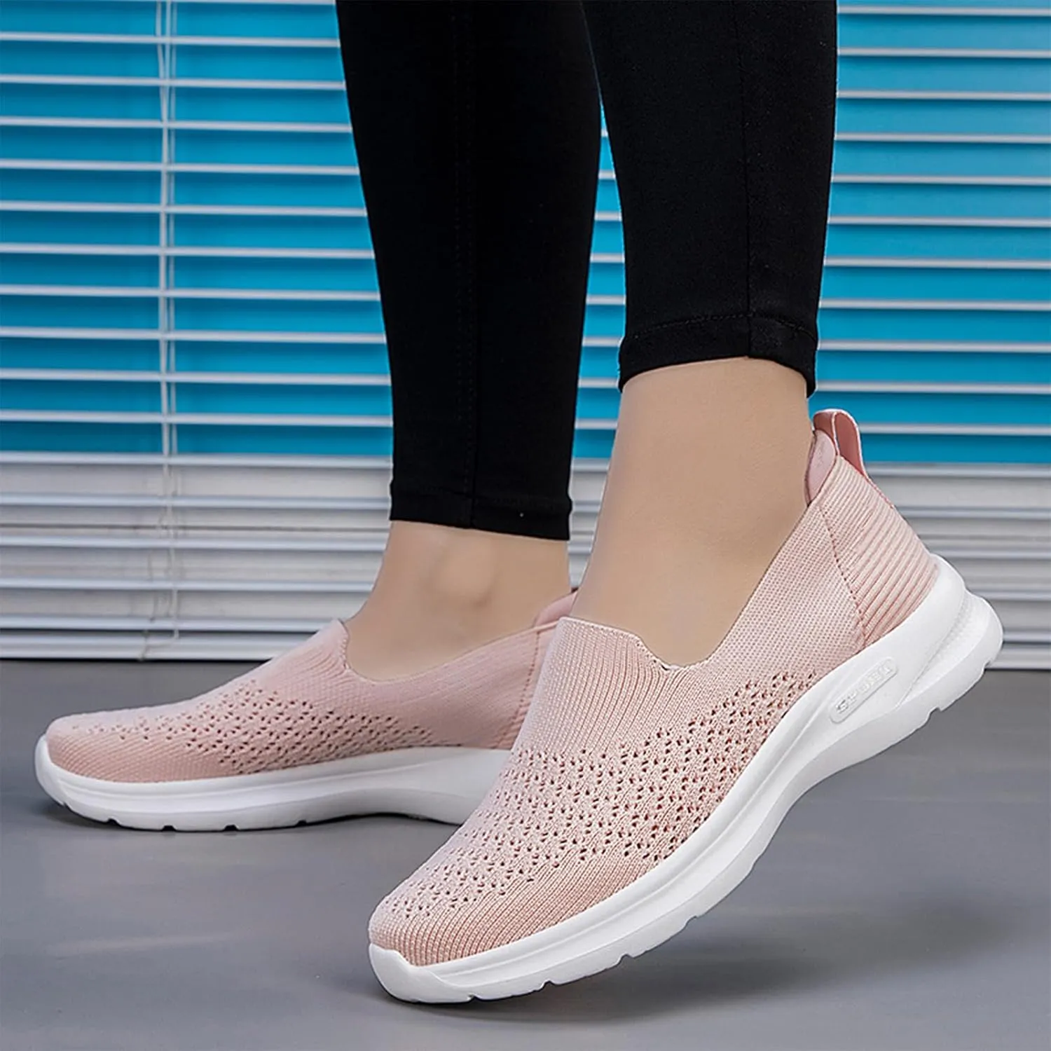 Ephirebra Women's Knitted Mesh Orthopedic Loafers Slip-On Lightweight Breathable Walking Shoes Outdoor Causal Sport Shoes