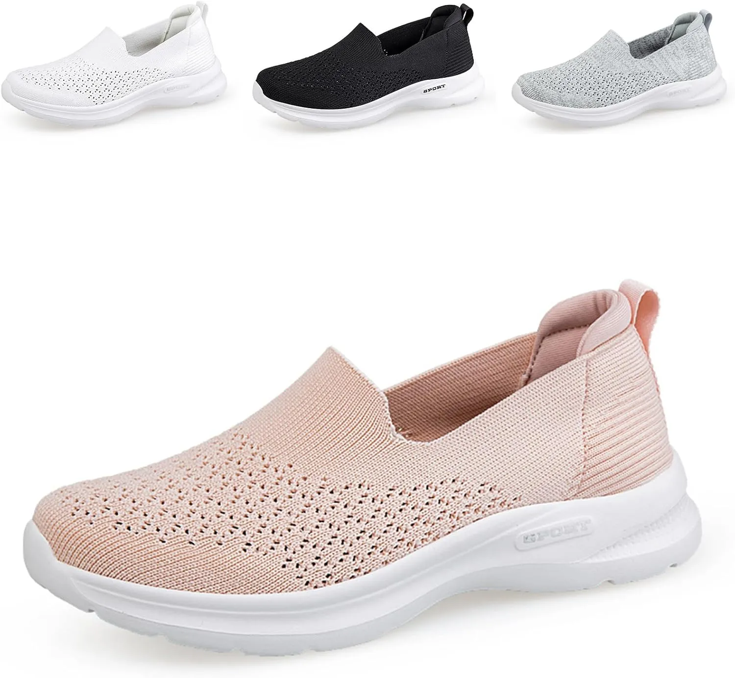 Ephirebra Women's Knitted Mesh Orthopedic Loafers Slip-On Lightweight Breathable Walking Shoes Outdoor Causal Sport Shoes