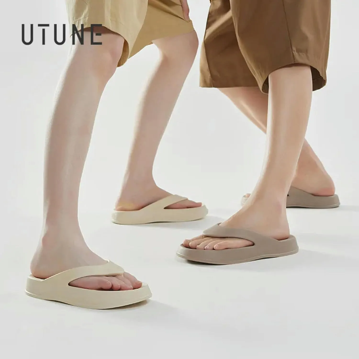 Eva Flip Flops For Men And Women Comfortable Home Slippers White Easy To Clean Stylish Beach Sandals