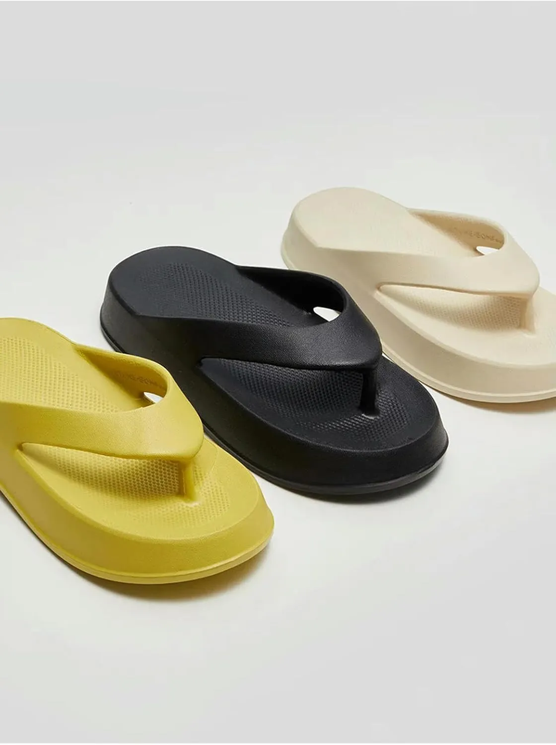 Eva Flip Flops For Men And Women Comfortable Home Slippers White Easy To Clean Stylish Beach Sandals