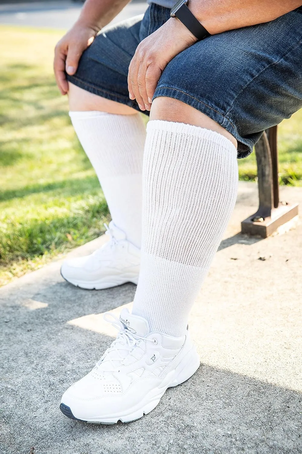 Extra Wide Unisex Diabetic Tube Socks (3 Pairs) Fit Up to 4E/6E Foot & 22" Calf