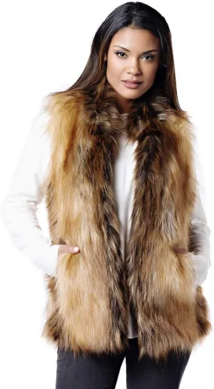 Fabulous-Furs Donna Salyers Grey Wolf Faux Fur Hook Vest