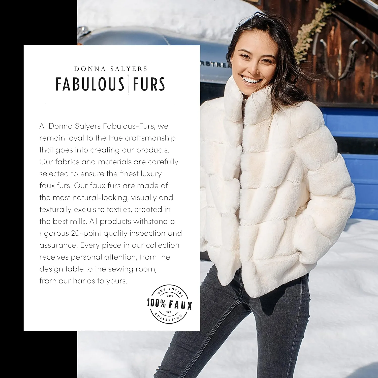 Fabulous-Furs Donna Salyers Grey Wolf Faux Fur Hook Vest