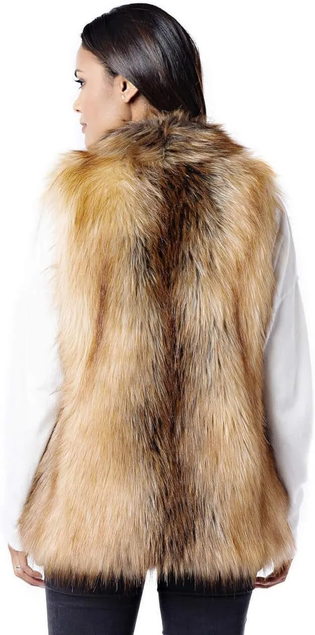 Fabulous-Furs Donna Salyers Grey Wolf Faux Fur Hook Vest