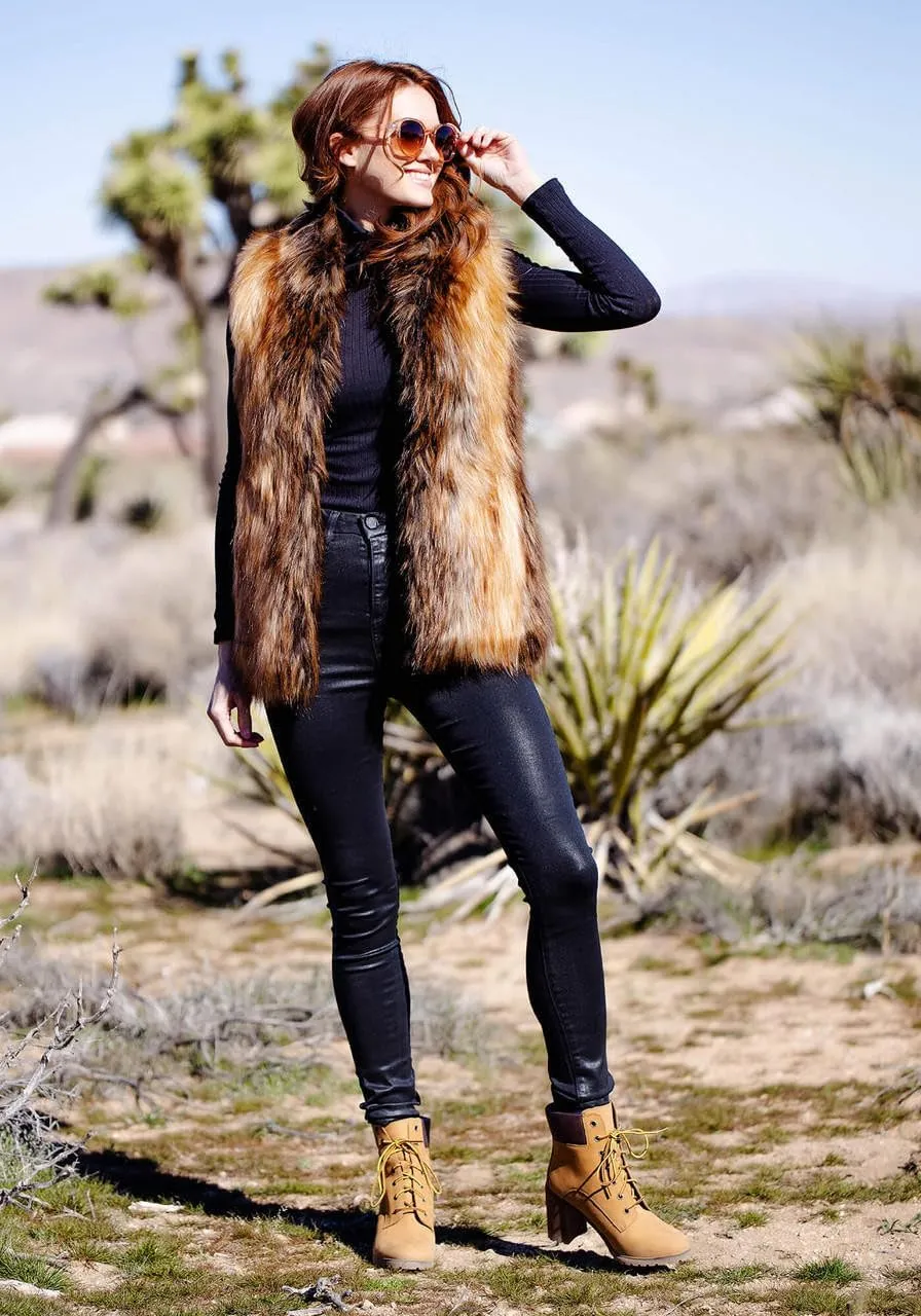 Fabulous-Furs Donna Salyers Grey Wolf Faux Fur Hook Vest