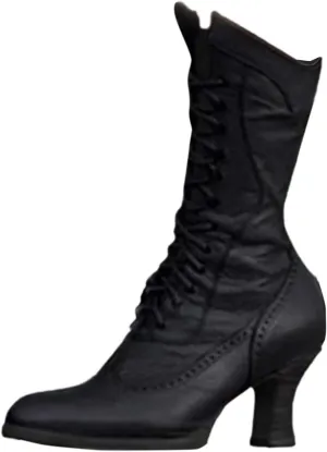 Fall Boots for Womens Vintage Victorian Lace up Ankle Boots Kitten Heel Witch Granny Booties Goth Halloween Costume Shoes