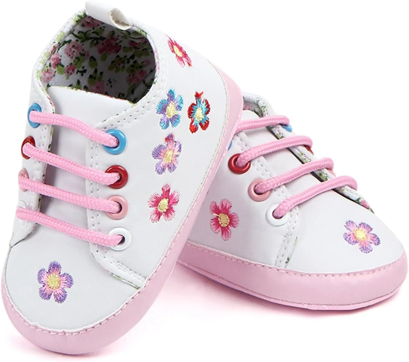 Fashion Kids High Top Sneakers Boys Girls Flower Print Soft Soled First Walking Shoes Crib Shoes Slip On Shoes