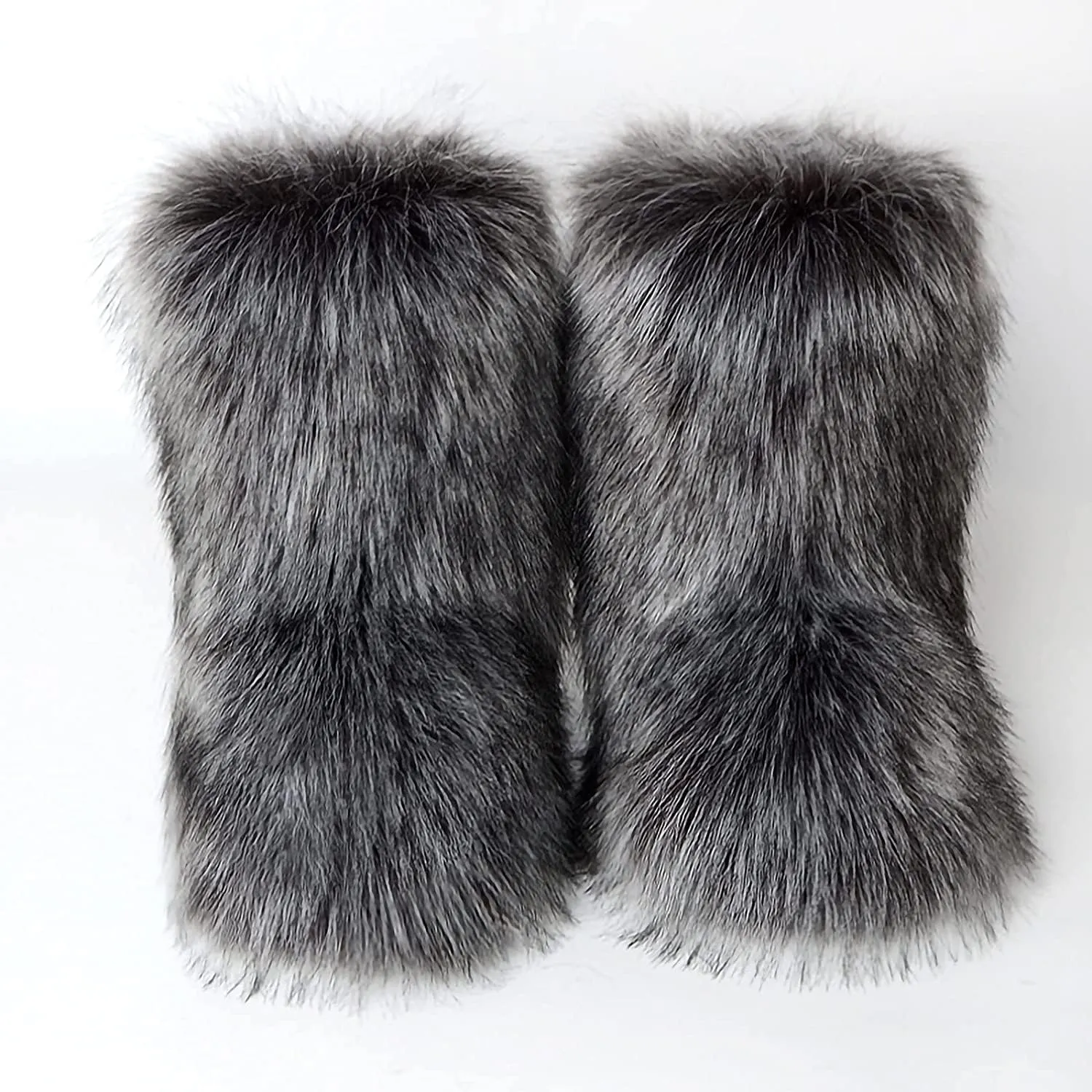 Faux Fur Boots for Women Fuzzy Fluffy Furry Round Toe Suede Winter Comfy Plush Warm Short Snow Bootie Flat Shoes Mid-Calf Boots Outdoor Indoor