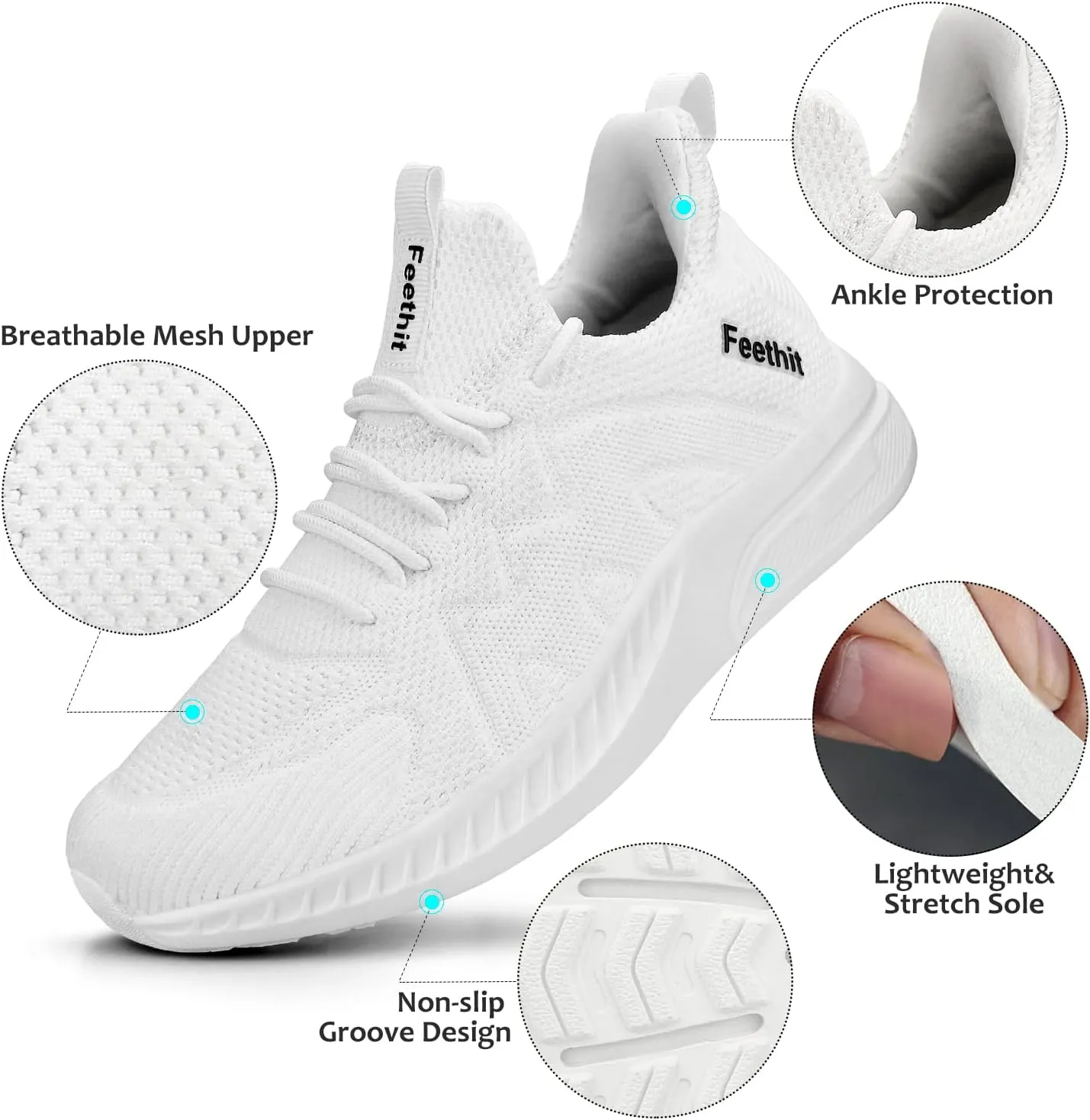 Feethit Women's Running Shoes Lightweight Breathable Walking Sneakers Non-Slip Tennis Gym Workout Athletic Shoes