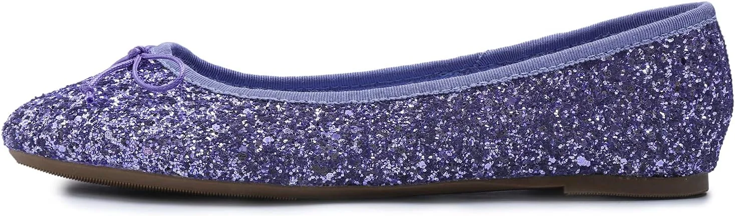 FEVERSOLE Women's Macaroon Colorful Memory Foam Cushion Insock Patent Ballet Flat