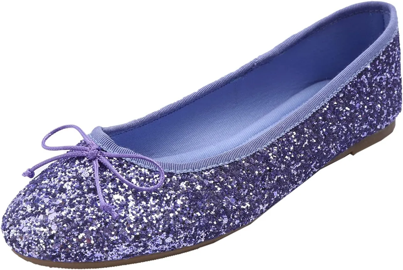 FEVERSOLE Women's Macaroon Colorful Memory Foam Cushion Insock Patent Ballet Flat