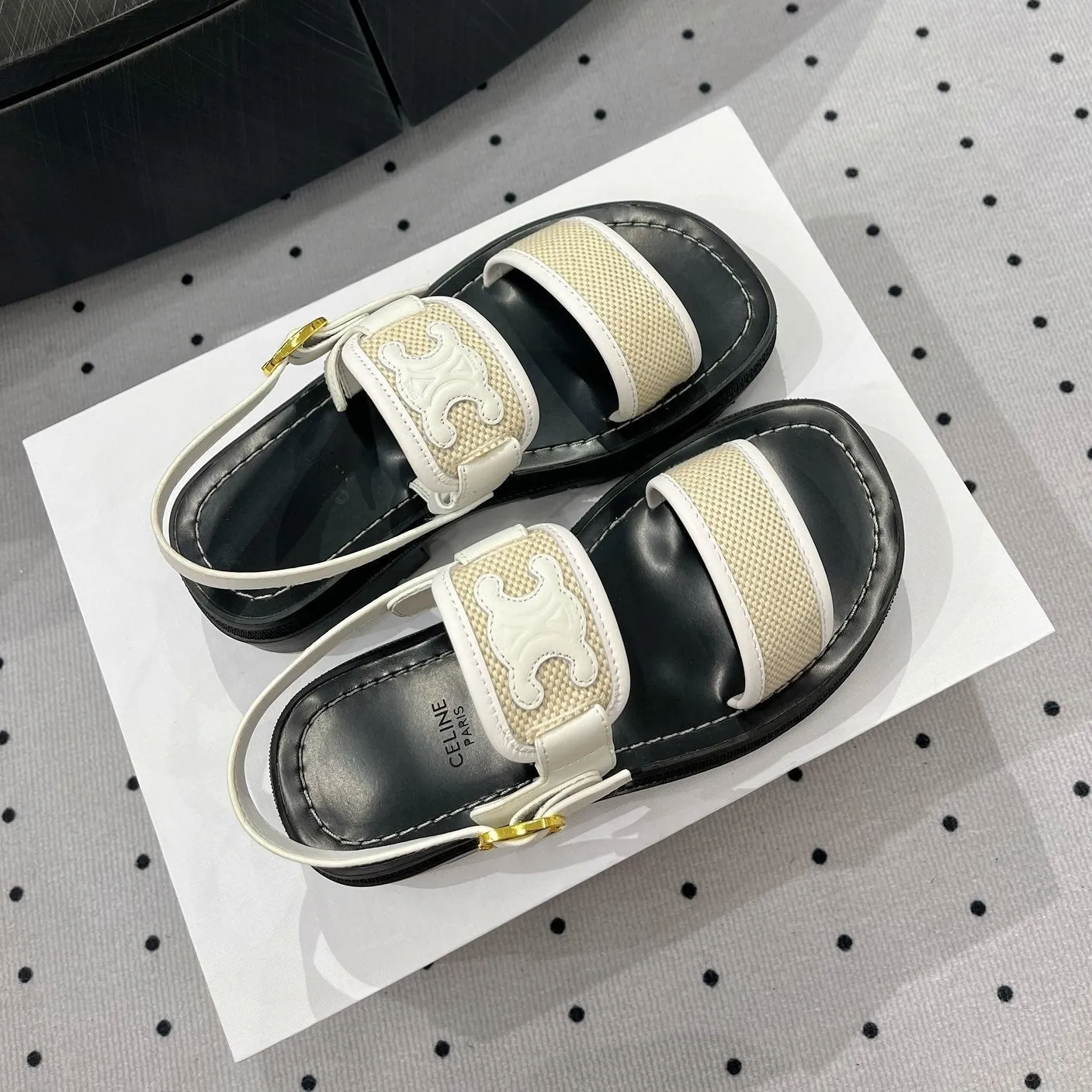 FLAT WHITE CREAM Celine SHOES Price-match guarantee Trustworthy SANDALS