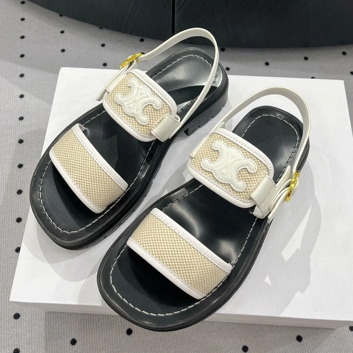 FLAT WHITE CREAM Celine SHOES Price-match guarantee Trustworthy SANDALS