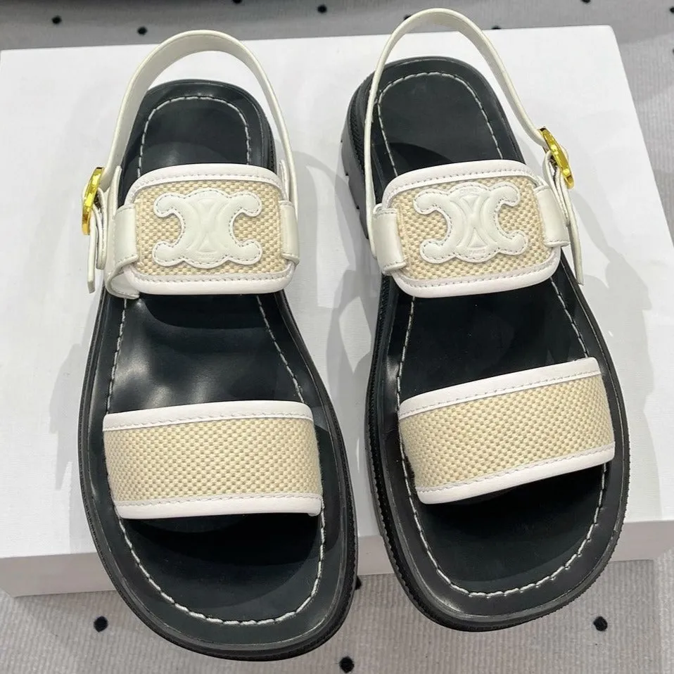 FLAT WHITE CREAM Celine SHOES Price-match guarantee Trustworthy SANDALS