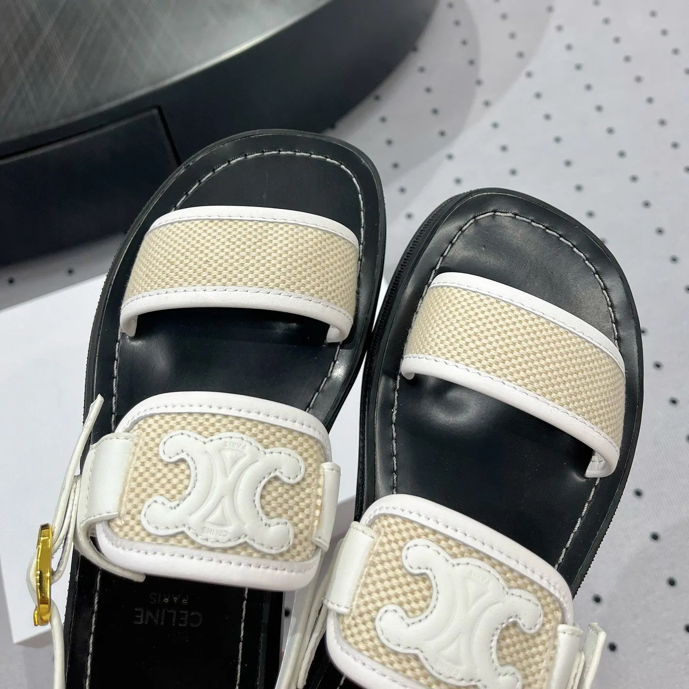 FLAT WHITE CREAM Celine SHOES Price-match guarantee Trustworthy SANDALS