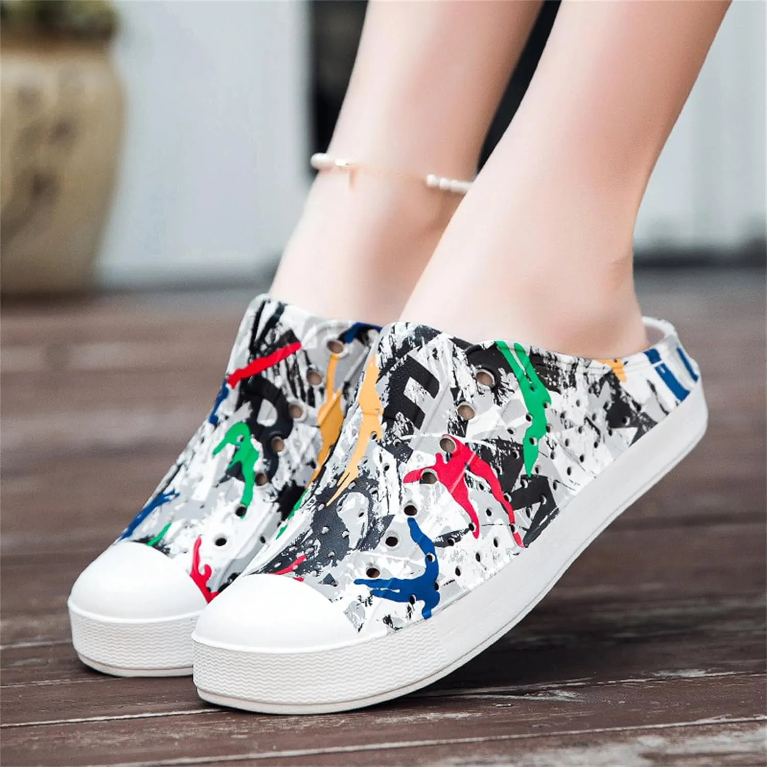 FLIOZY Womens Mens Casual Garden Clogs Shoes Anti-Slip Breathable Lightweight Water Shoes Slippers Unisex Quick Drying Sandals