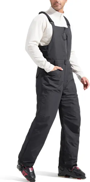 FREE SOLDIER Men's Insulated Waterproof Snow Bibs Ski Overalls