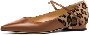 FSJ Women Sexy Leopard Prints Flats Hidden Low Heels Pumps Closed Pointy Toe Slip On Shoes Size 4-15 US