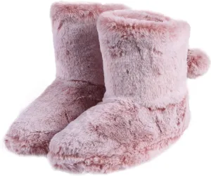 Furry Plush Slipper Booties for Women Warm Fur House Slippers with Anti-slip Sole Home Bedroom Indoor House Boots