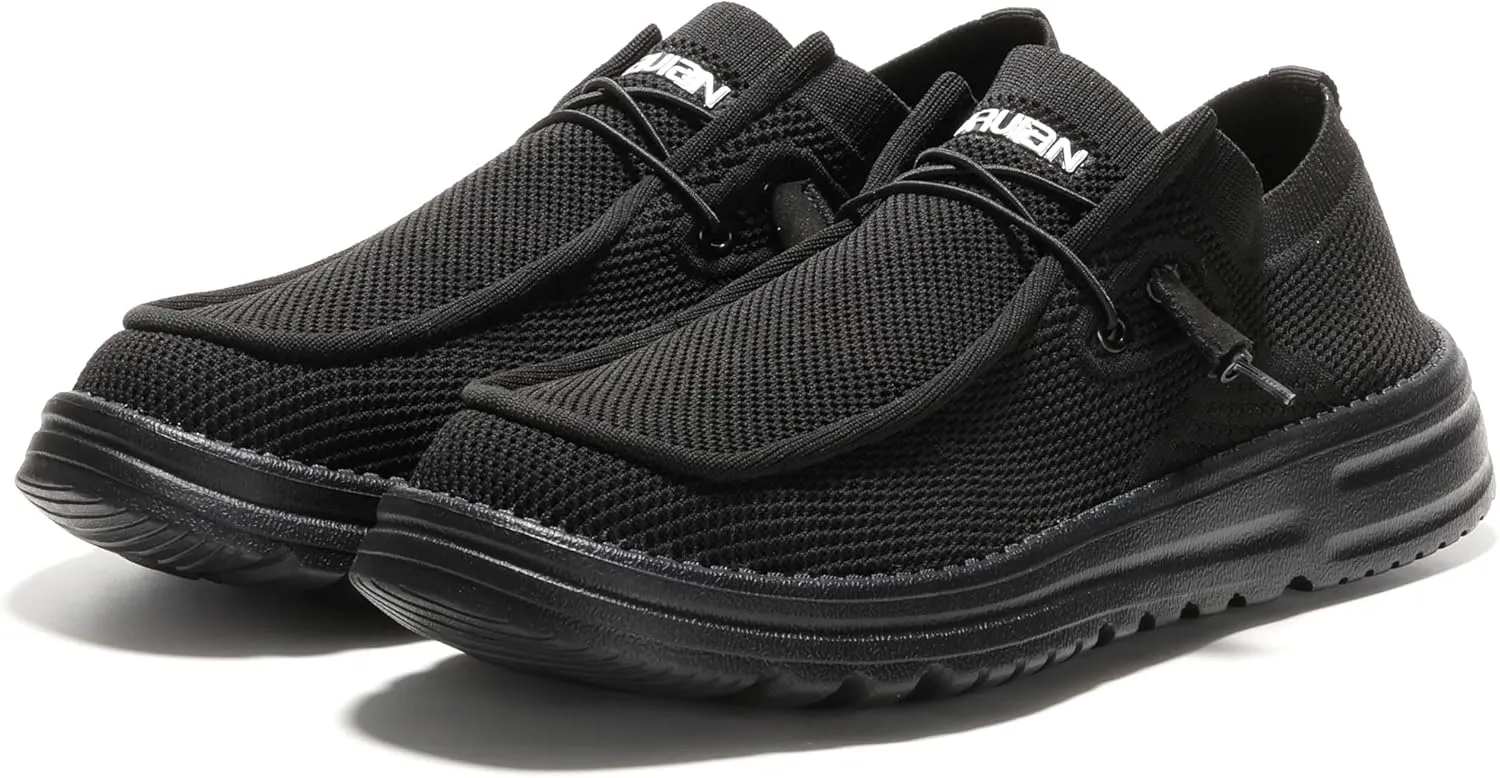 Furuian Comfortable Steel Toe Shoes Men Slip On Walking Sneakers Lightweight Safety Work Shoes