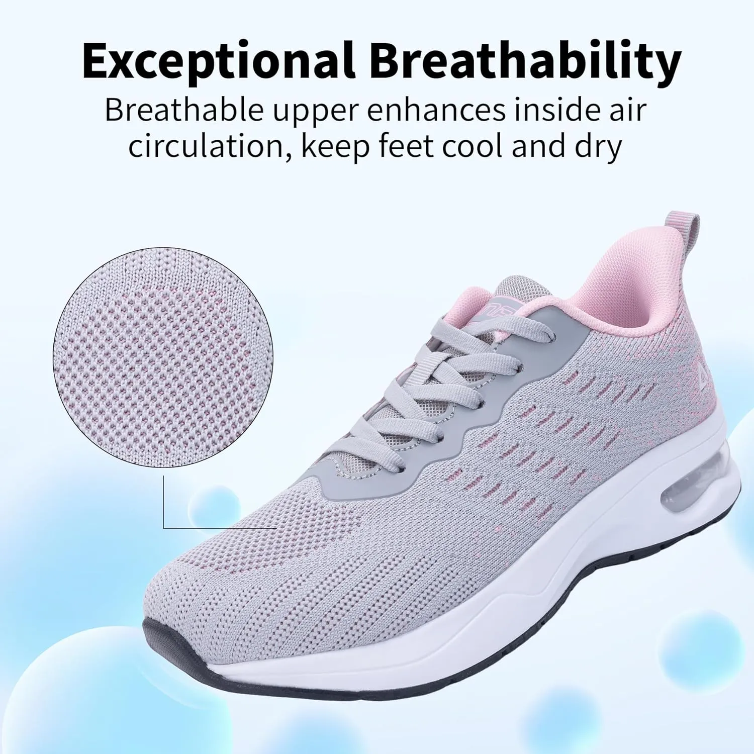 GANNOU Wide Toe Box Shoes Women Running Sneakers Wide Width Air Walking Tennis Shoes for Gym Workout Fitness