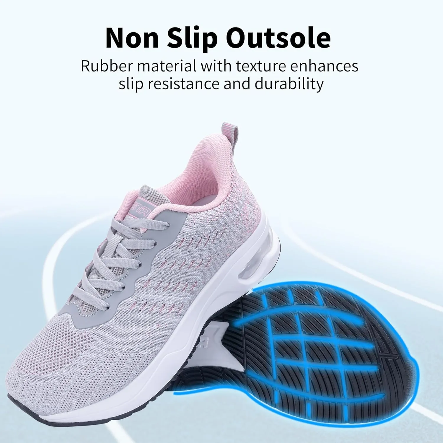 GANNOU Wide Toe Box Shoes Women Running Sneakers Wide Width Air Walking Tennis Shoes for Gym Workout Fitness