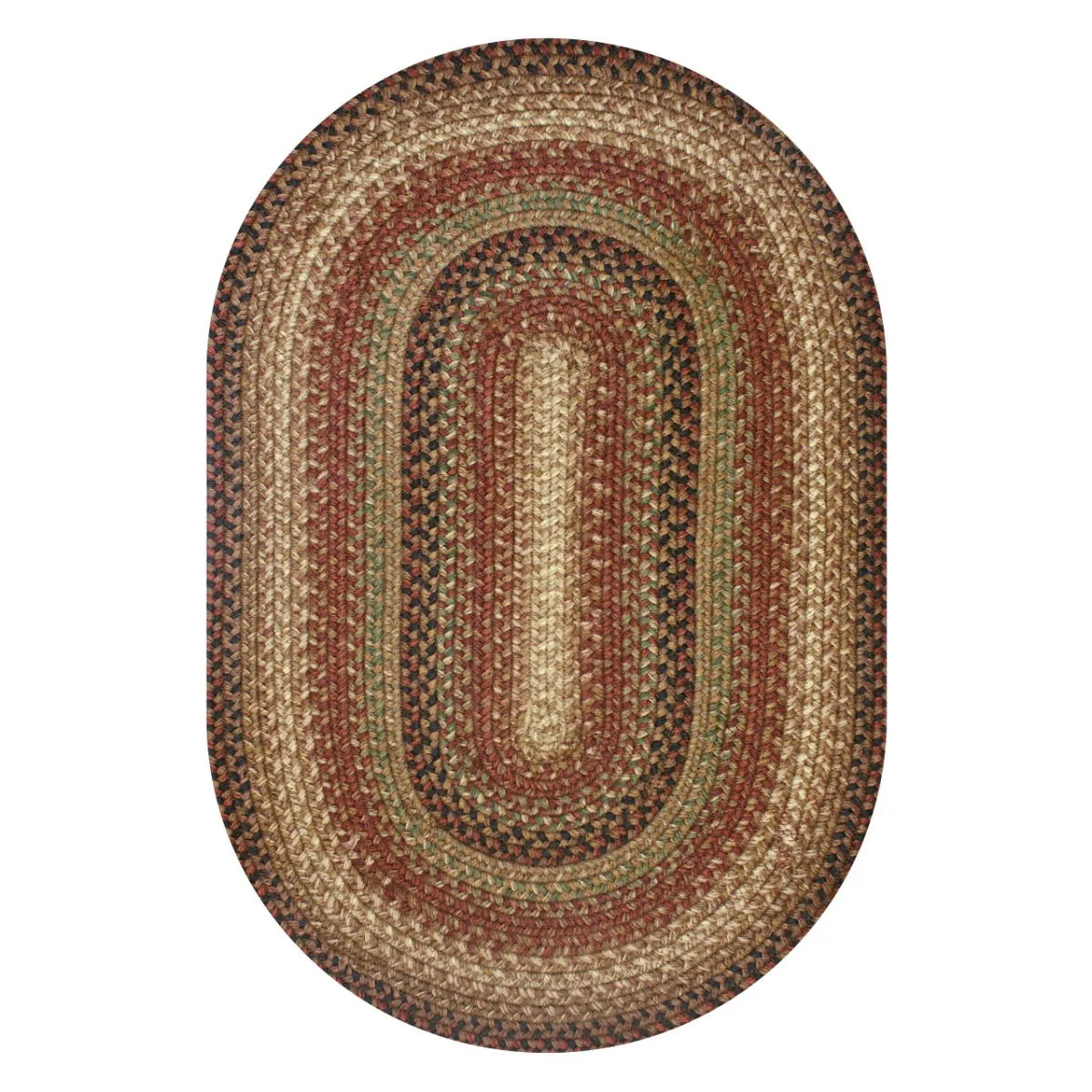Gingerbread Jute Brown Oval Braided Rugs