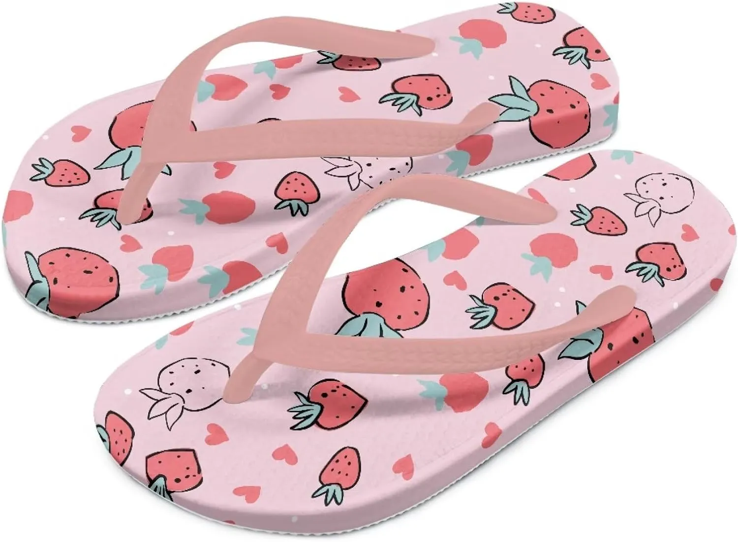 Girl's Flip Flops Kid's Non-Slip Sole Quick Drying Beach Slippers Slide Sandals Pink Straps
