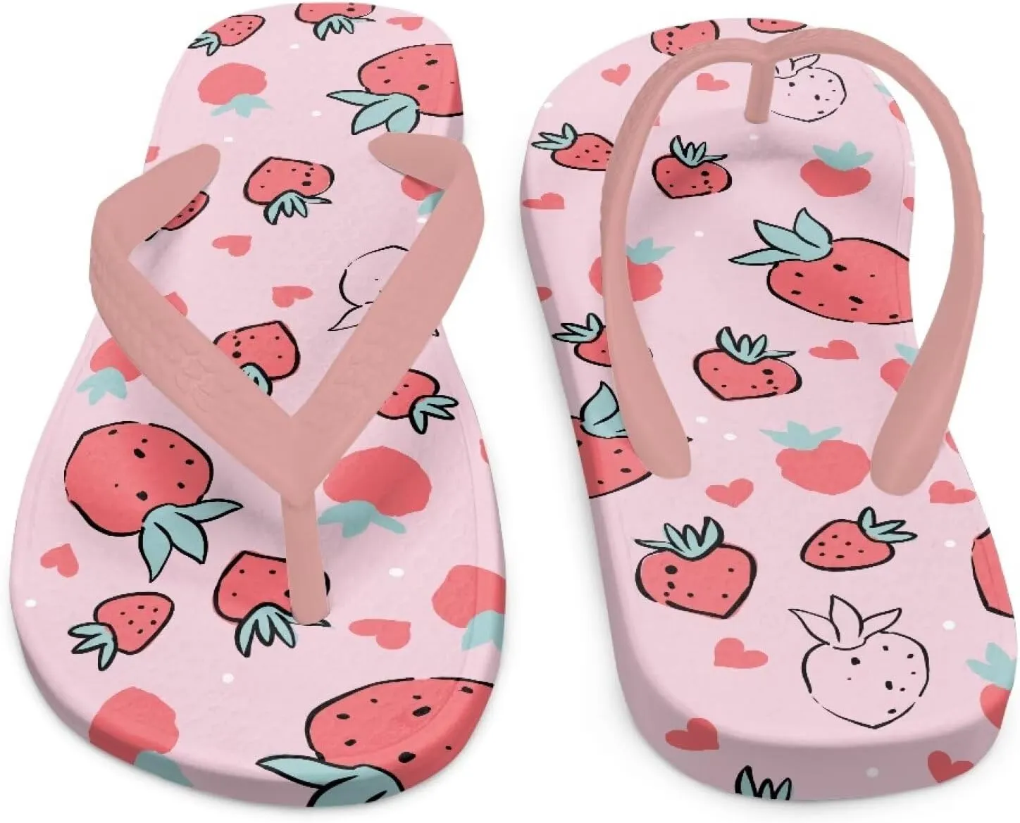 Girl's Flip Flops Kid's Non-Slip Sole Quick Drying Beach Slippers Slide Sandals Pink Straps