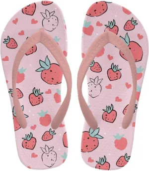 Girl's Flip Flops Kid's Non-Slip Sole Quick Drying Beach Slippers Slide Sandals Pink Straps