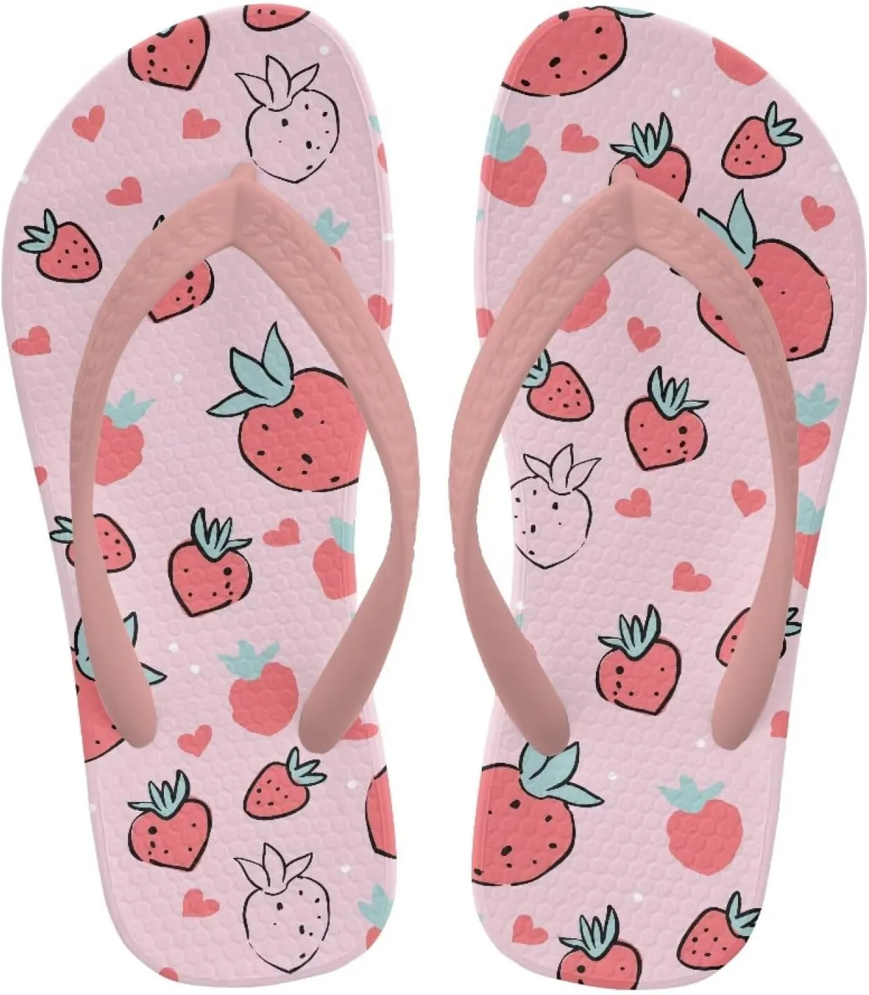 Girl's Flip Flops Kid's Non-Slip Sole Quick Drying Beach Slippers Slide Sandals Pink Straps