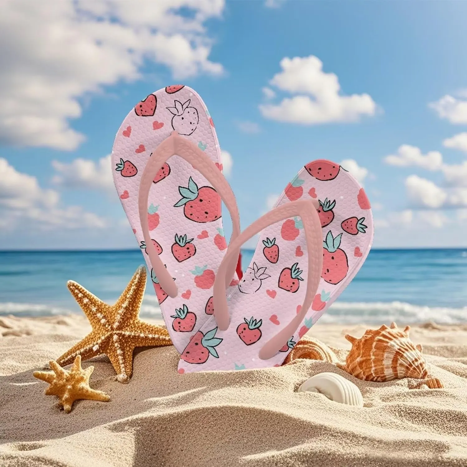 Girl's Flip Flops Kid's Non-Slip Sole Quick Drying Beach Slippers Slide Sandals Pink Straps