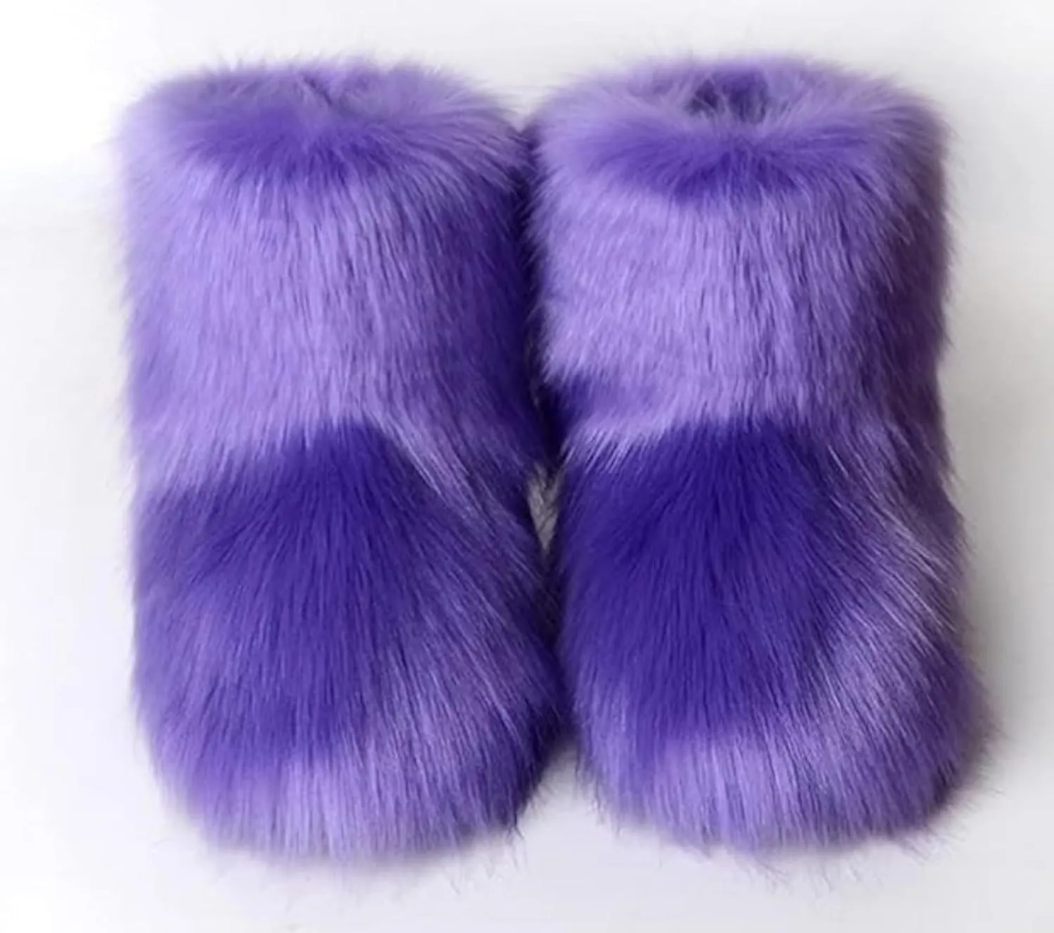 Girls Fluffy Furry Snow Boots Faux Fur Winter Warm Outdoor Boots