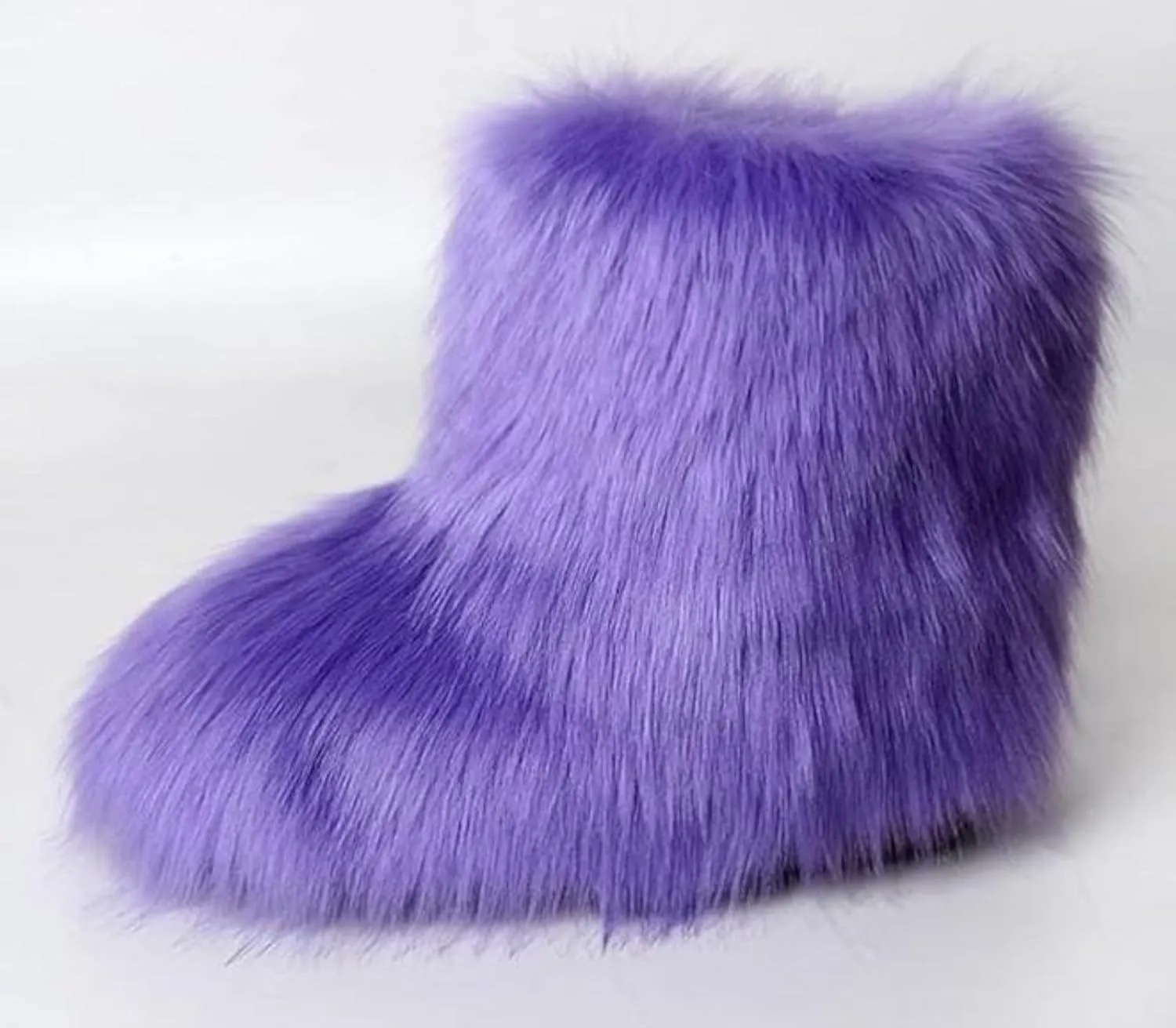 Girls Fluffy Furry Snow Boots Faux Fur Winter Warm Outdoor Boots
