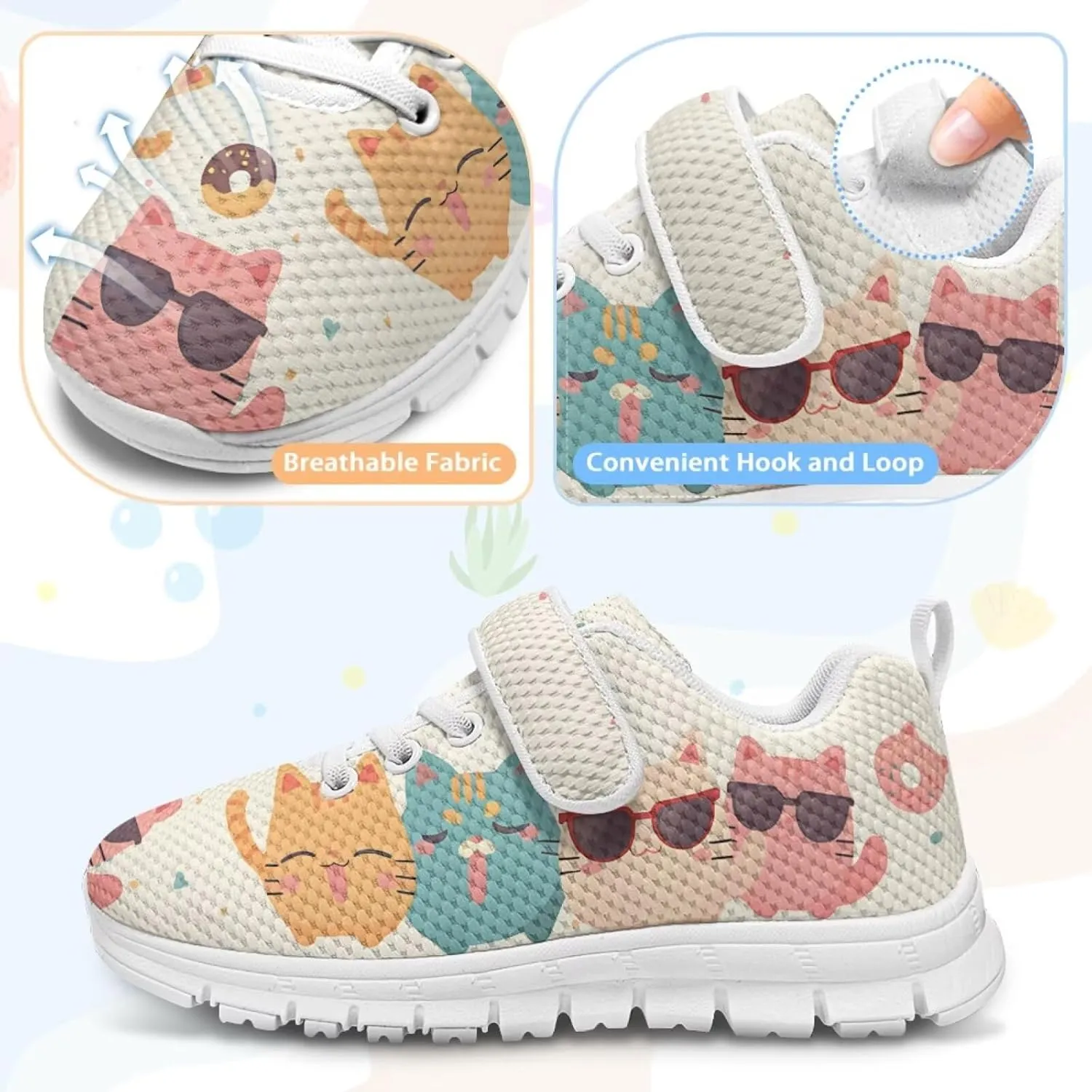 Girls Kids Sneakers Breathable Comfortable Tennis Shoes Casual Sneakers Outdoor Non Slip Walking Hiking Shoes for Preschoolers Elementary Kids Size 11-15