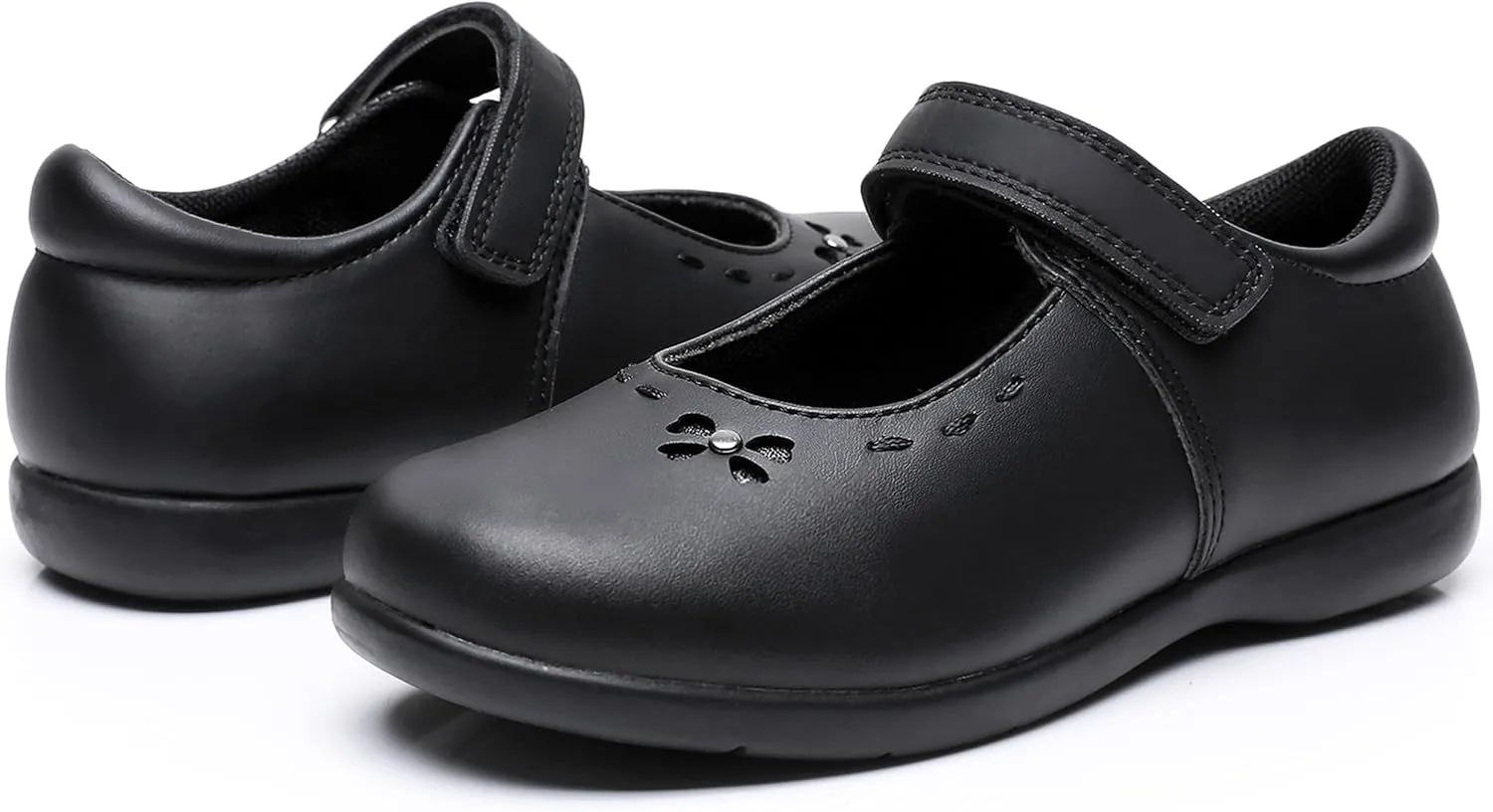 Girls Mary Jane Shoes, School Uniform Black Flat Dress Shoes(Toddler/Little Kid/Big Kid)